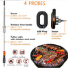 ToGrill Smart Wireless BBQ Thermometer - Bluetooth, 4 Temperatuursensoren, Smart App Control - Liwolf.com