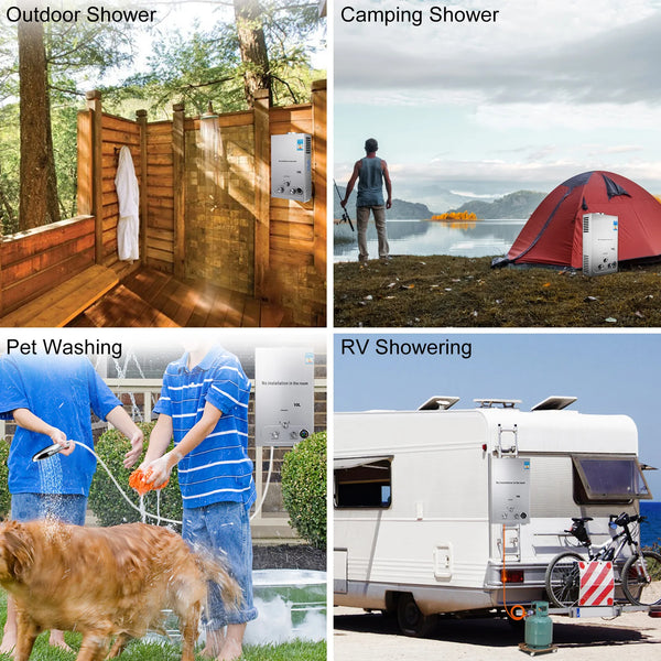 LPG Gas Warmwaterboiler 6L-18L - Instant Tankless Propaan Boiler - Liwolf.com