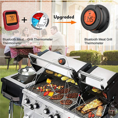 Thermomètre de barbecue sans fil intelligent ToGrill - Bluetooth, 4 capteurs de température, contrôle intelligent via l'application