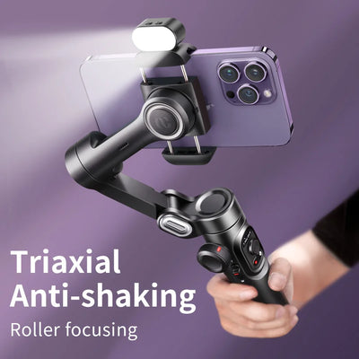 AOCHUAN 3-Axis Handheld Gimbal Stabilizer voor Smartphone met Fill Light – Perfect voor iPhone, Android, Face Tracking, TikTok, Vloggen en Smart XE